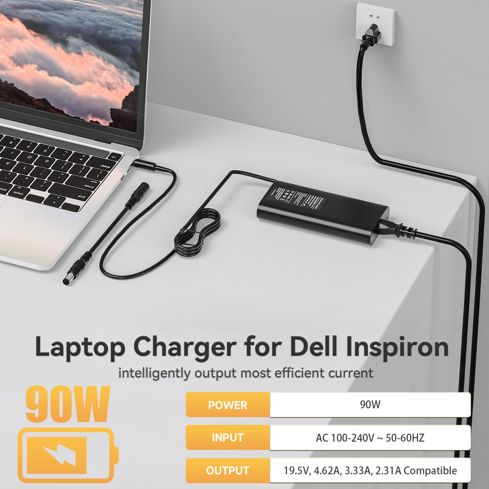 Foto 4 | Cargador Rolada De 90 W Para Dell Inspiron 11-17 3000 5000 7000 Series - Venta Internacional.