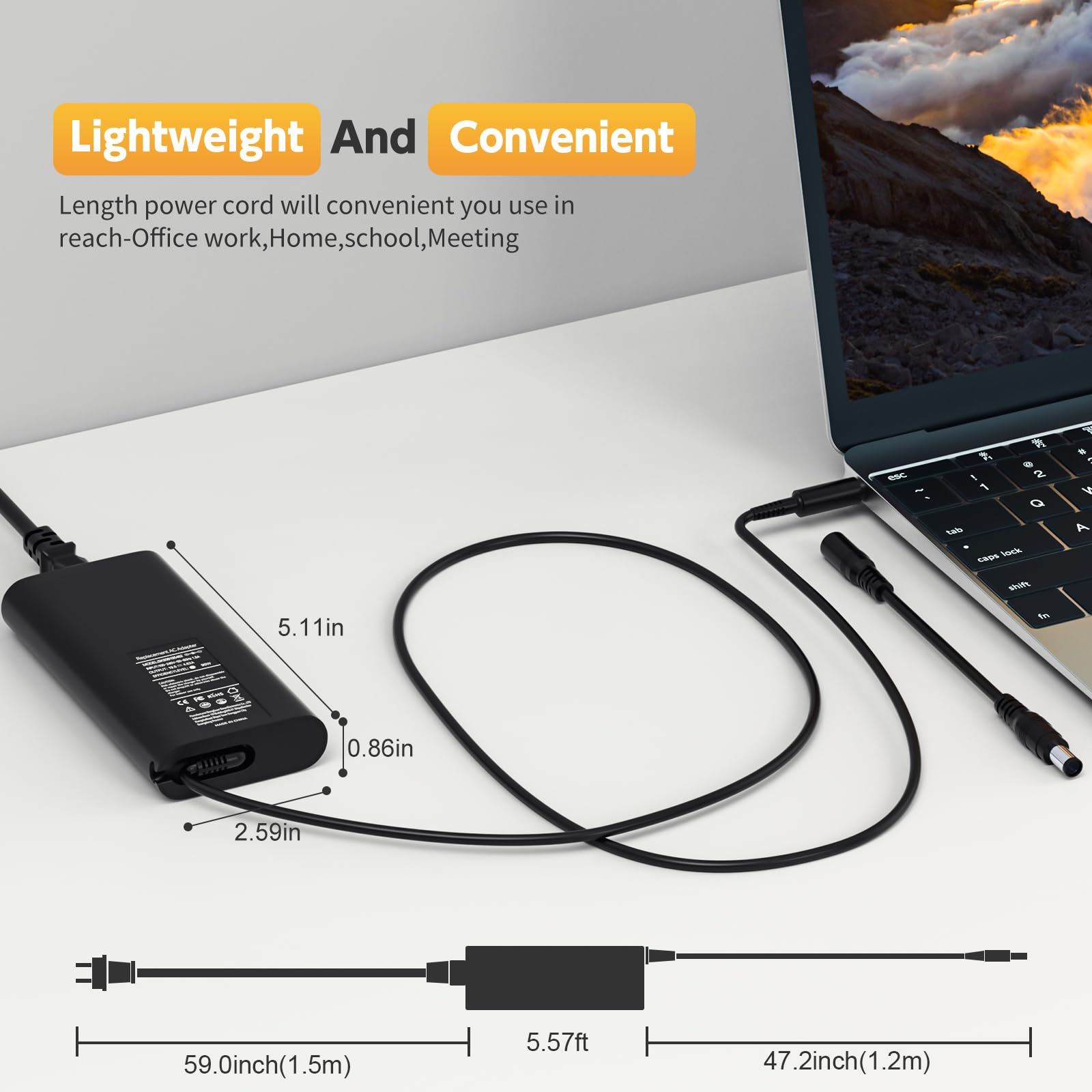 Foto 7 | Cargador Rolada De 90 W Para Dell Inspiron 11-17 3000 5000 7000 Series - Venta Internacional.