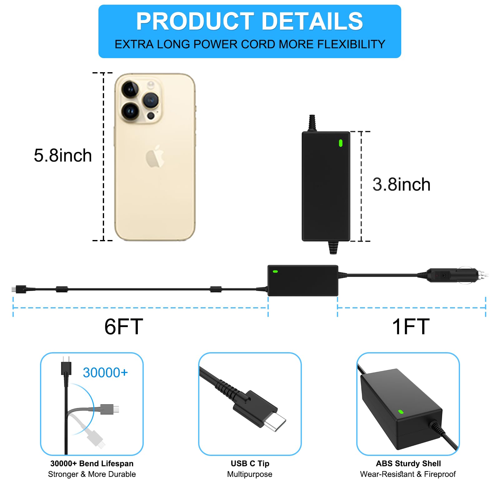 Foto 6 pulgar | Cargador De Coche Usb-c Vhbw De 90 W Para Dell Latitude 5420 3520 5520 - Venta Internacional.