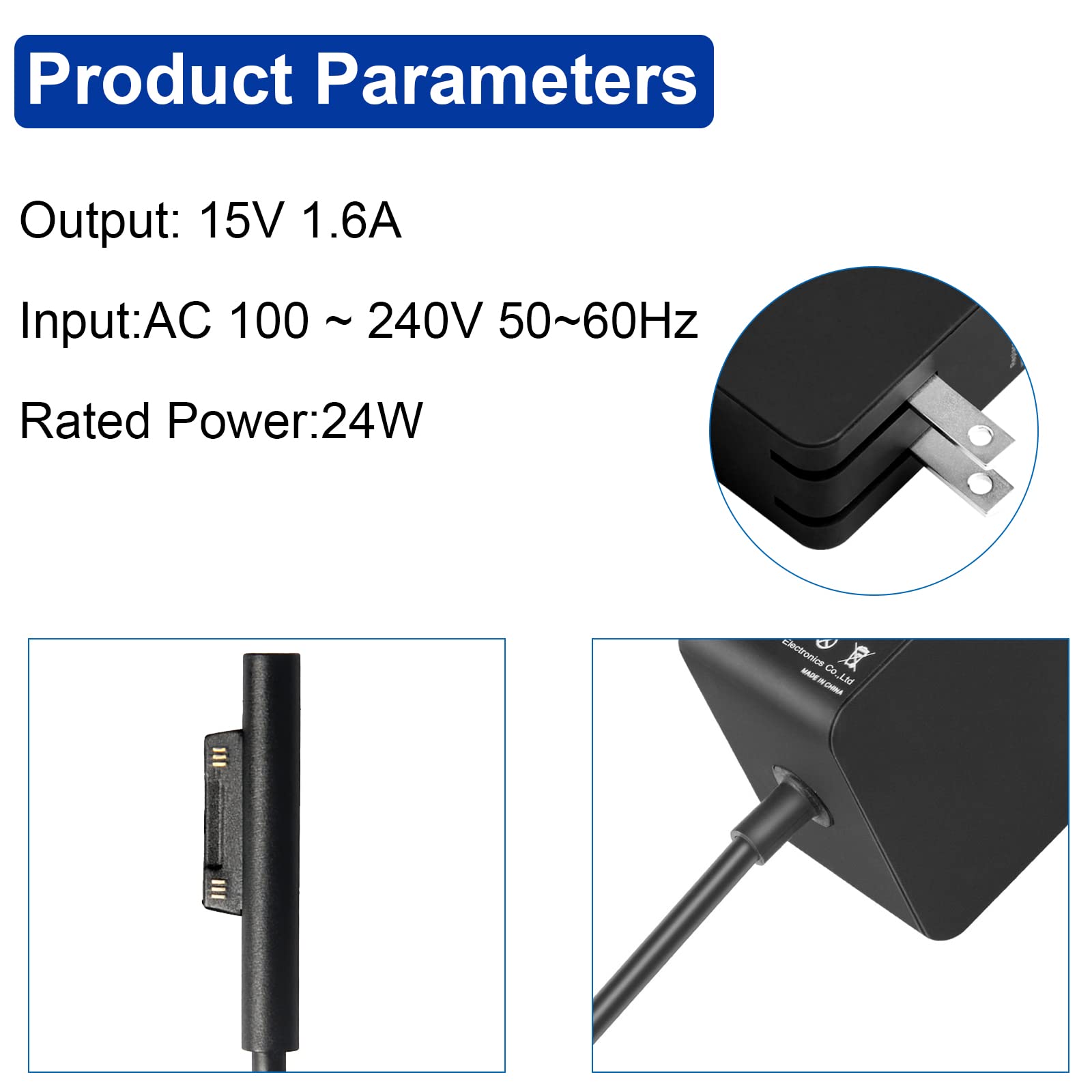 Foto 5 | Adaptador De Fuente De Alimentación Tree.nb 24w 15v 1.6a Para Surface Go - Venta Internacional.