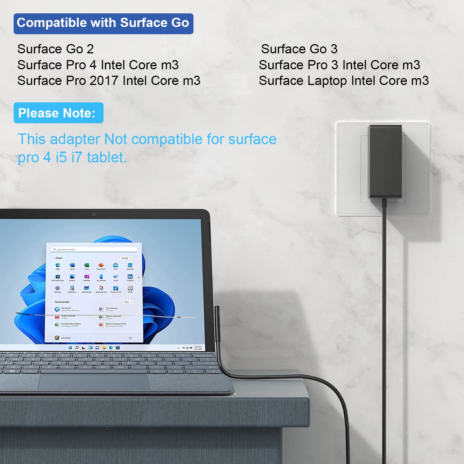 Foto 7 pulgar | Adaptador De Fuente De Alimentación Tree.nb 24w 15v 1.6a Para Surface Go - Venta Internacional.