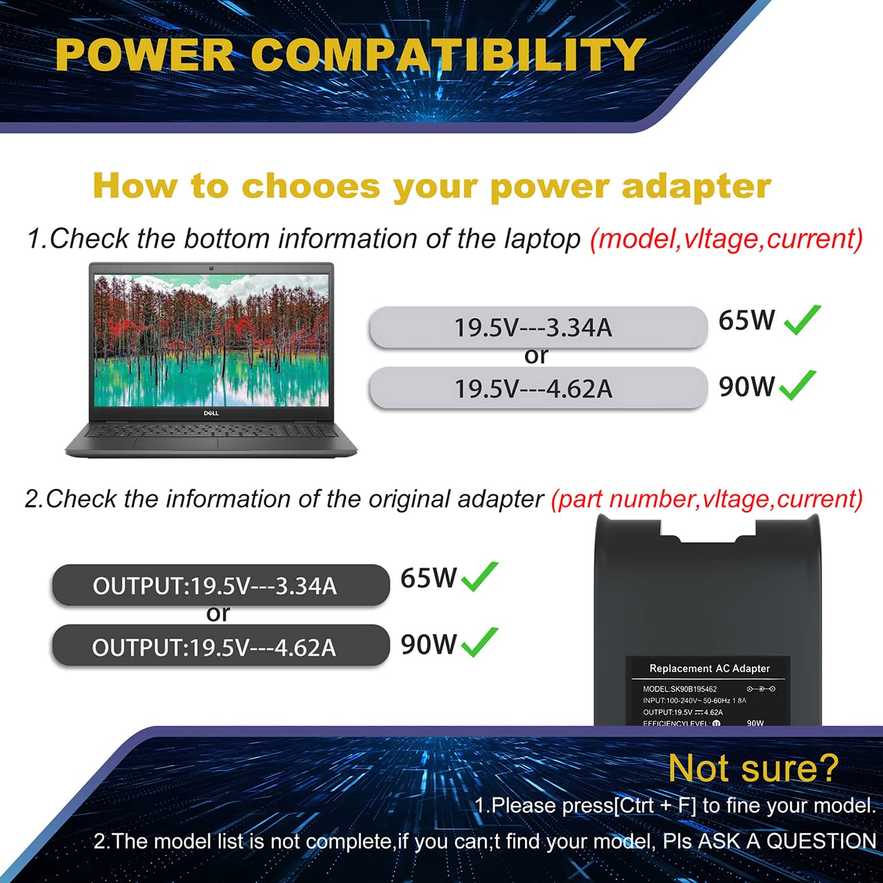 Foto 2 | Cargador Portátil Kaqiar 90w Para Dell Latitude E6430 E6440 E6410 - Venta Internacional.