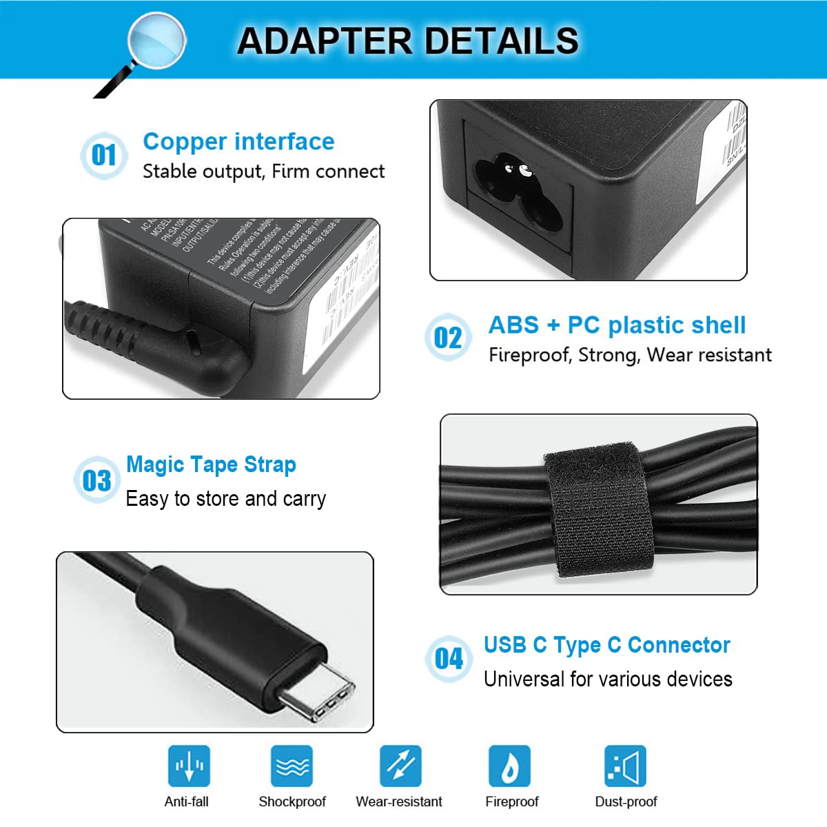Foto 6 pulgar | Cargador Emanjor 45w Tipo C Usb C L43407-001 Para Hp Chromebook - Venta Internacional.