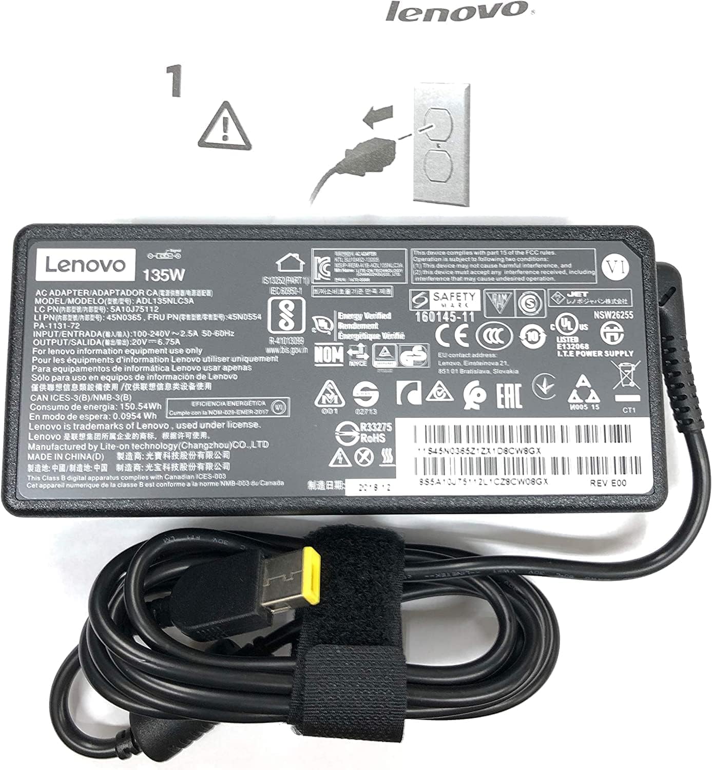 Foto 8 pulgar | Adaptador Ac Lenovo 135 W 20 V 6 75 A Para Portátil Thinkpad W540 - Venta Internacional.