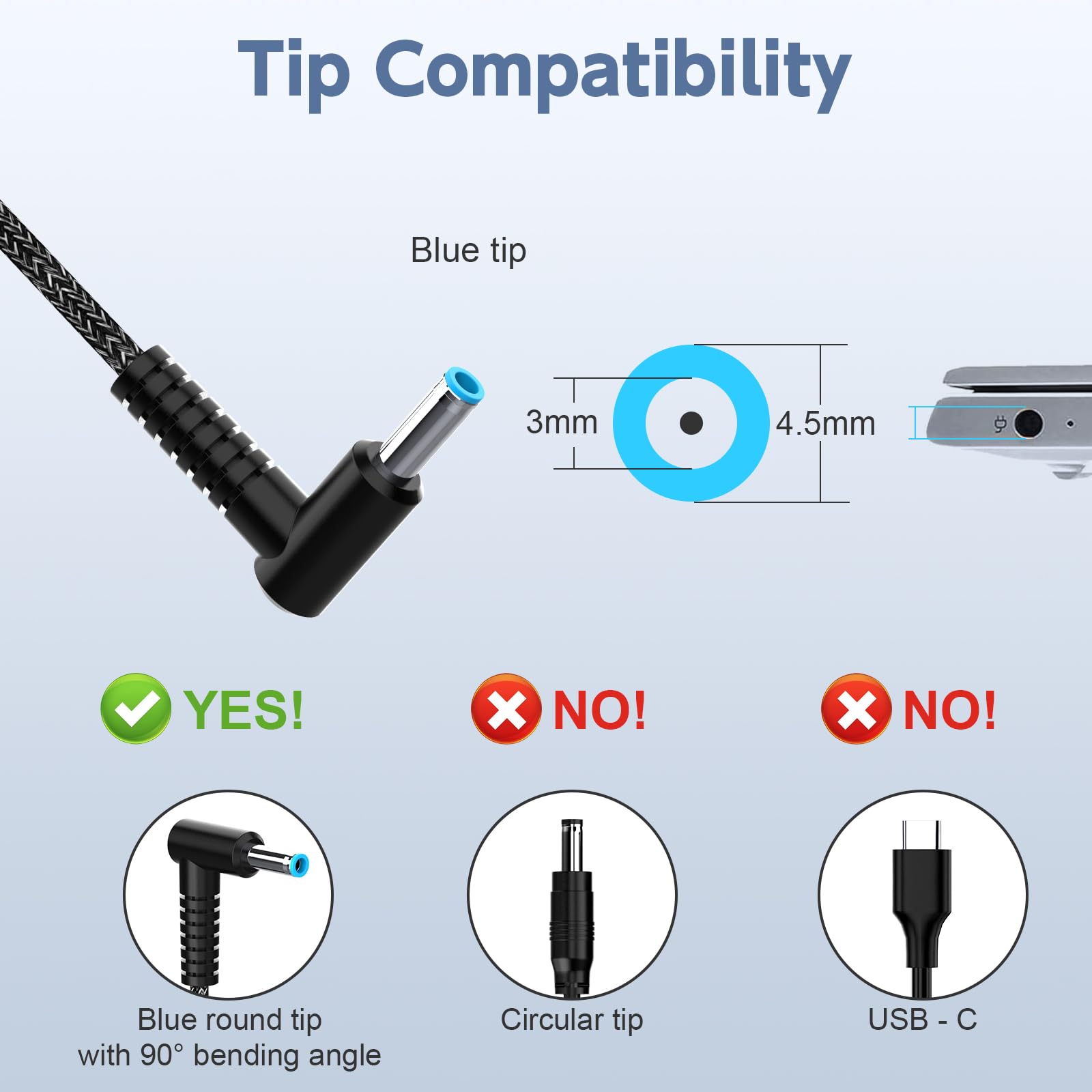 Foto 4 | Cargador De 65 W  19 5 V  3 33 A  Compatible Con El Portátil Hp 17 Rolada - Venta Internacional.
