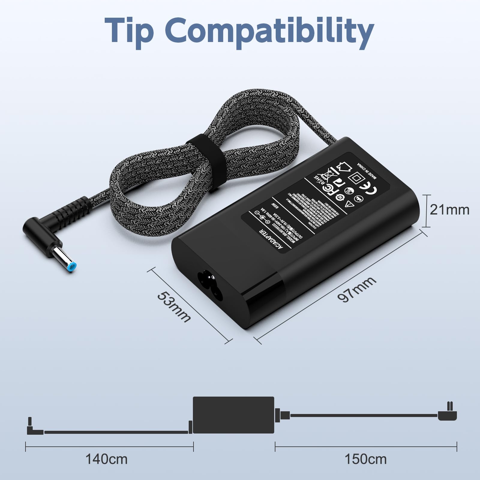Foto 7 pulgar | Cargador De 65 W  19 5 V  3 33 A  Compatible Con El Portátil Hp 17 Rolada - Venta Internacional.