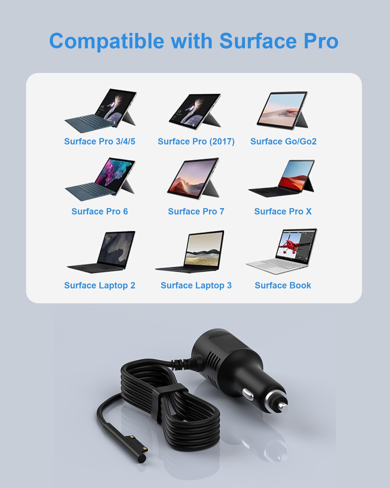 Foto 5 pulgar | Cargador De Coche Vhbw 15 V 2.58 A Con Puerto Usb De 5 V 2 A Para Surface Pro - Venta Internacional.