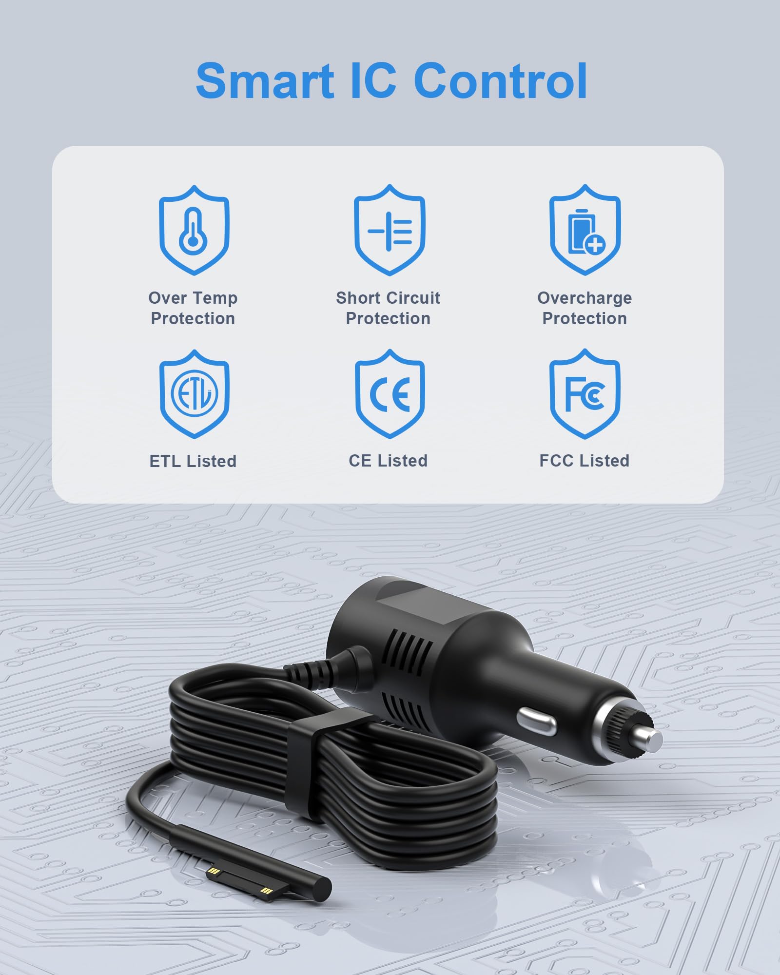 Foto 8 pulgar | Cargador De Coche Vhbw 15 V 2.58 A Con Puerto Usb De 5 V 2 A Para Surface Pro - Venta Internacional.