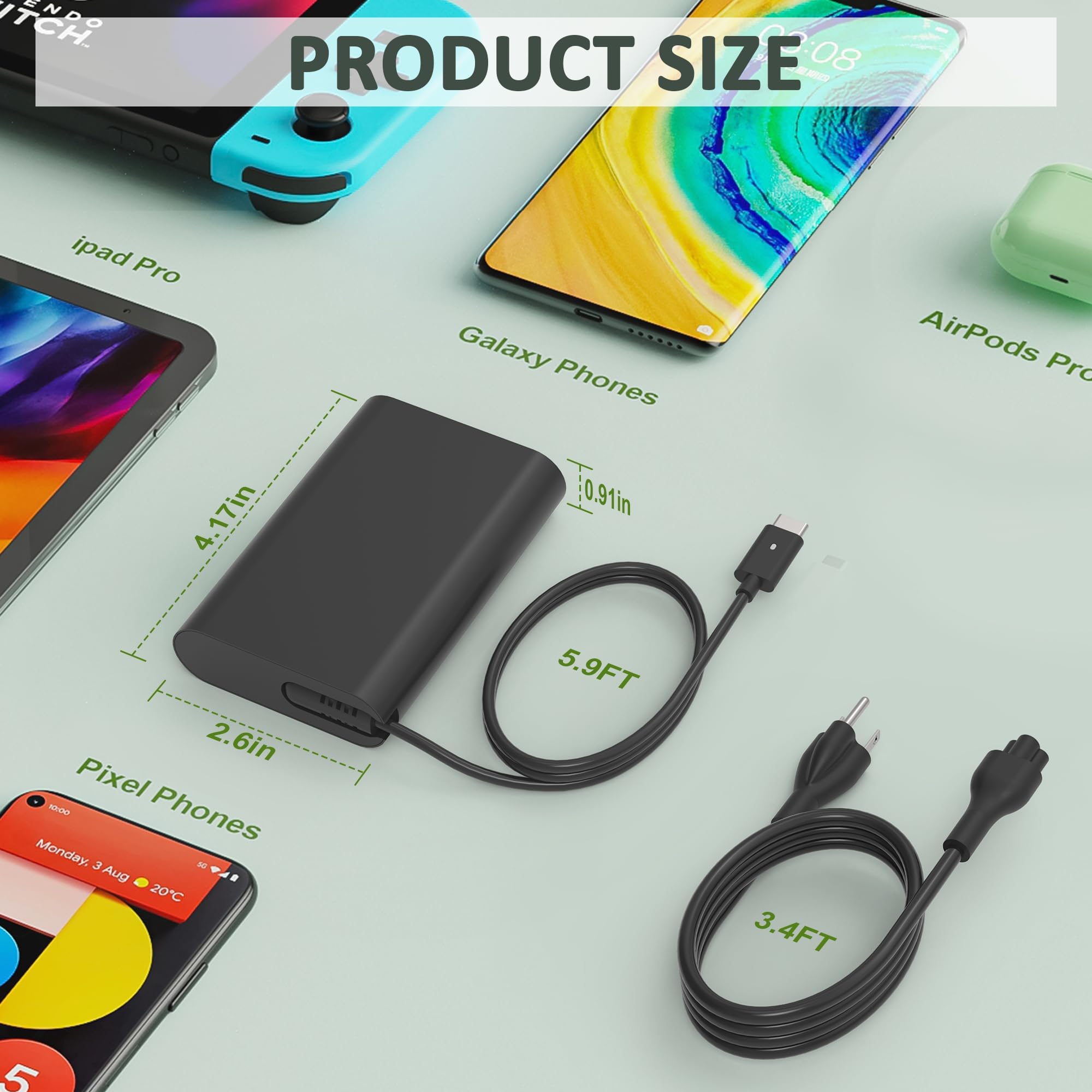 Foto 4 pulgar | Cargador Portátil Jionr 65w Usb C De Repuesto Para Dell 2025 - Venta Internacional.