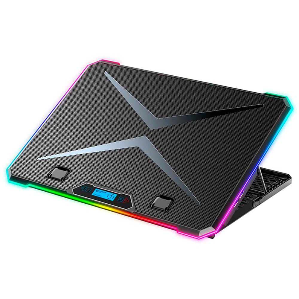 Foto 2 pulgar | Base Enfriadora Gamer Balam Rush Eolox Freez Ef707 Laptop 17 Pulgadas 6 Fan Rgb Br-937429 color Negro