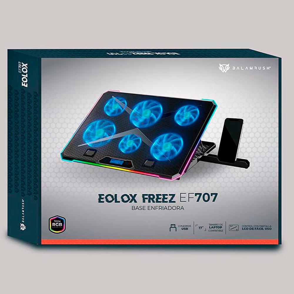 Foto 6 | Base Enfriadora Gamer Balam Rush Eolox Freez Ef707 Laptop 17 Pulgadas 6 Fan Rgb Br-937429 color Negro