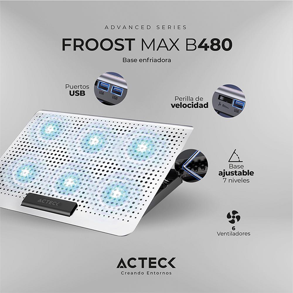 Foto 5 | Base Enfriadora Acteck Froost Max B480 Laptop 6 Fan Ac-936163 color Blanco