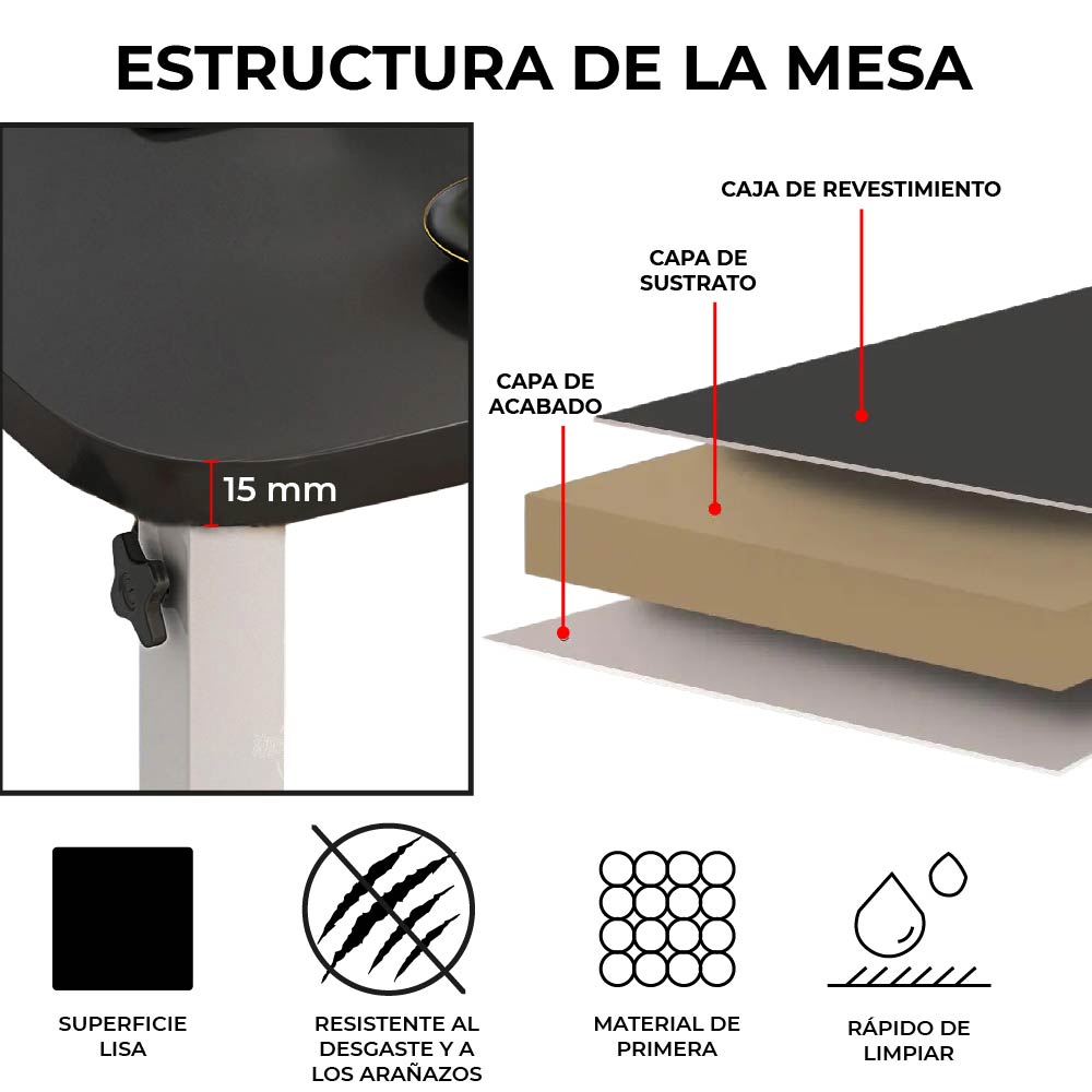 Foto 7 pulgar | Mesa Auxiliar Plegable y Extraíble para Laptop Chic Fantasy
