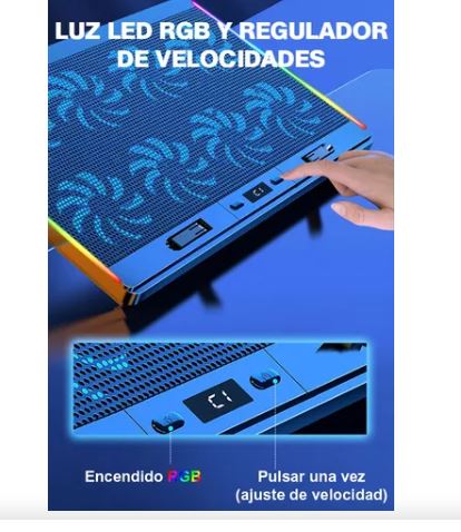 Foto 4 pulgar | Base Enfriadora para Laptop Con 8 Ventiladores