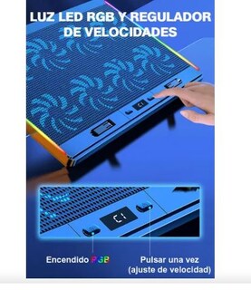 Foto 3 | Base Enfriadora para Laptop Con 8 Ventiladores