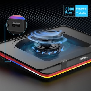 Foto 2 | Almohadilla de Refrigeración para Portátil Iets Gt500 Potente Turboventilador RGB 13-17.3 - Venta Internacional