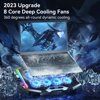 Foto 2 | Almohadilla de Refrigeración para Portátil Ice Coorel K9 con 8 Ventiladores 15 a 17.3 " RGB - Venta Internacional