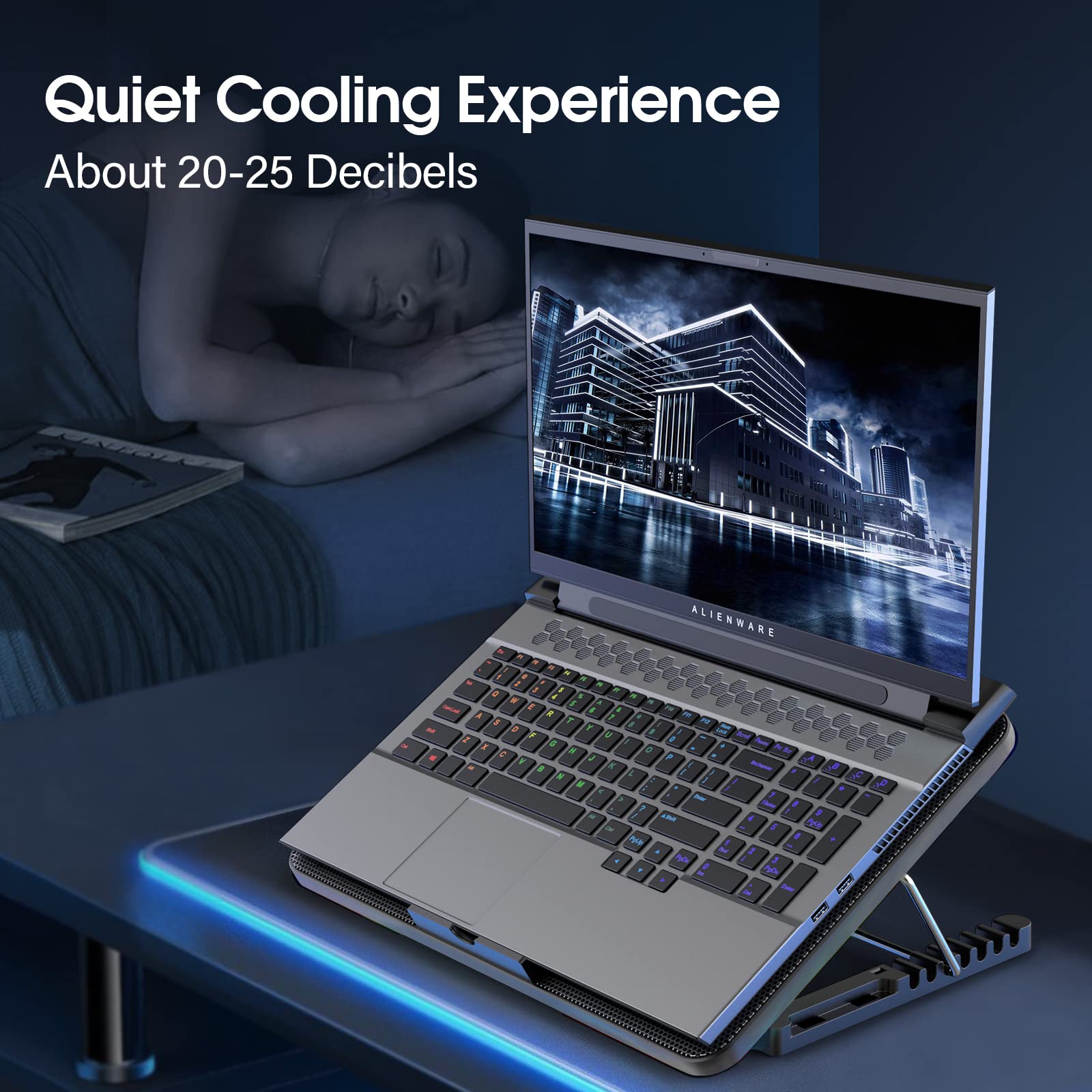 Foto 4 pulgar | Almohadilla de Refrigeración para Portátil Aimiuzi Gaming con 6 Ventiladores Portátil de 12 a 17 Pu - Venta Internac