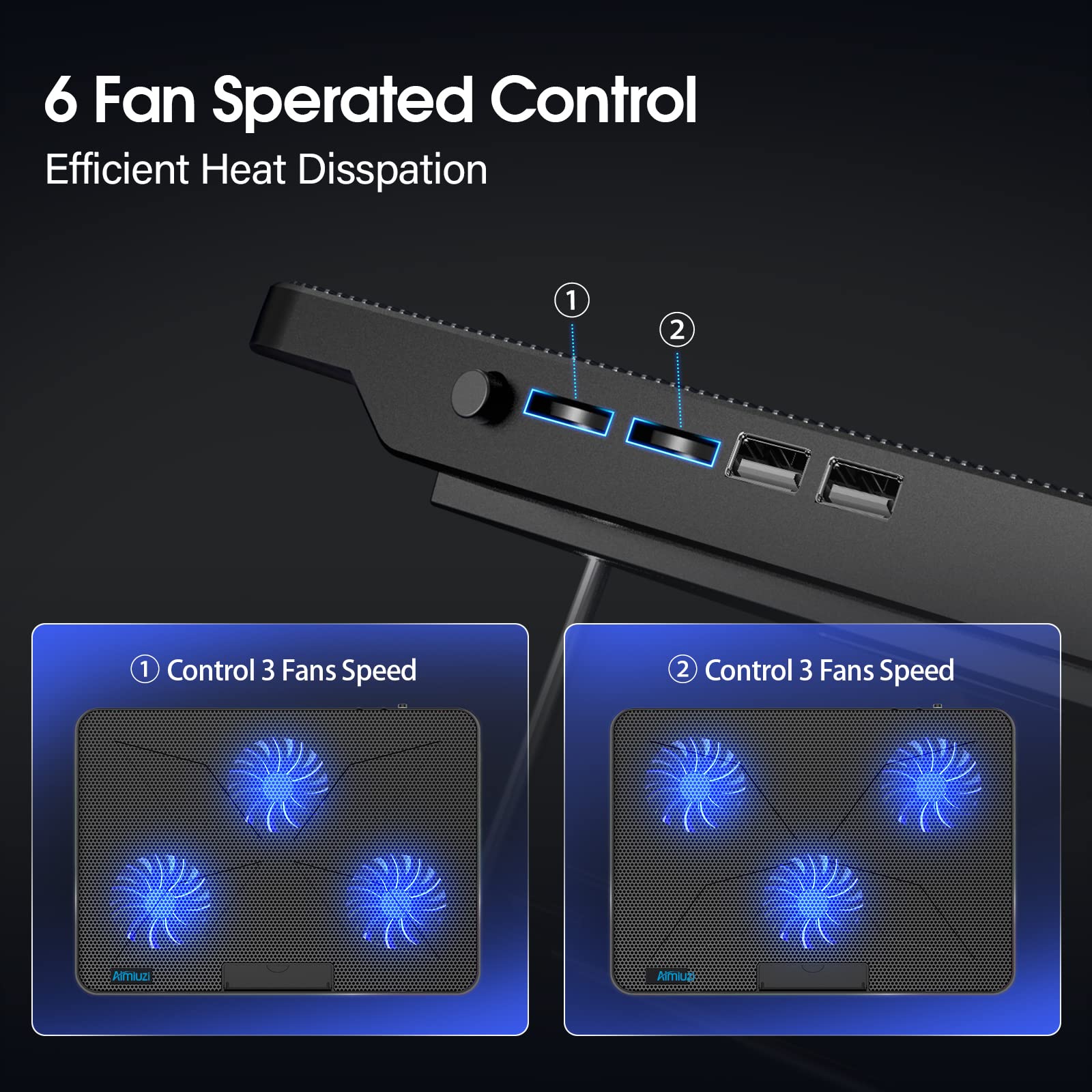 Foto 5 | Almohadilla de Refrigeración para Portátil Aimiuzi Gaming con 6 Ventiladores Portátil de 12 a 17 Pu - Venta Internac