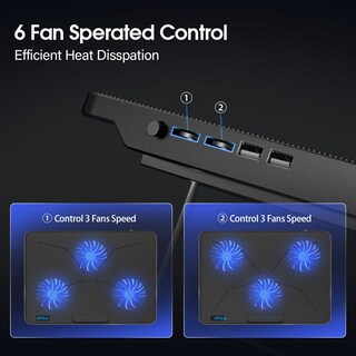 Foto 5 | Almohadilla de Refrigeración para Portátil Aimiuzi Gaming con 6 Ventiladores Portátil de 12 a 17 Pu - Venta Internac