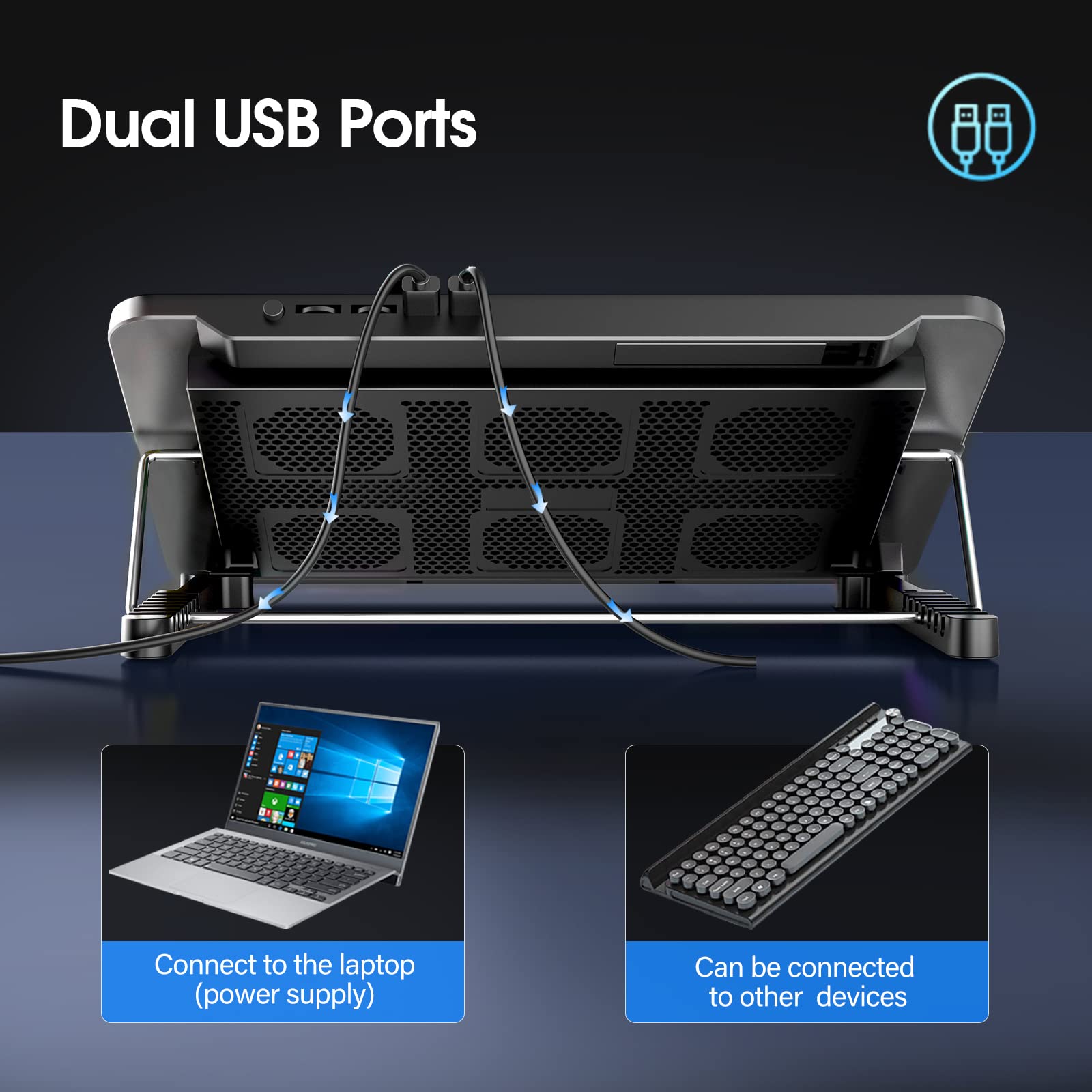 Foto 7 pulgar | Almohadilla de Refrigeración para Portátil Aimiuzi Gaming con 6 Ventiladores Portátil de 12 a 17 Pu - Venta Internac
