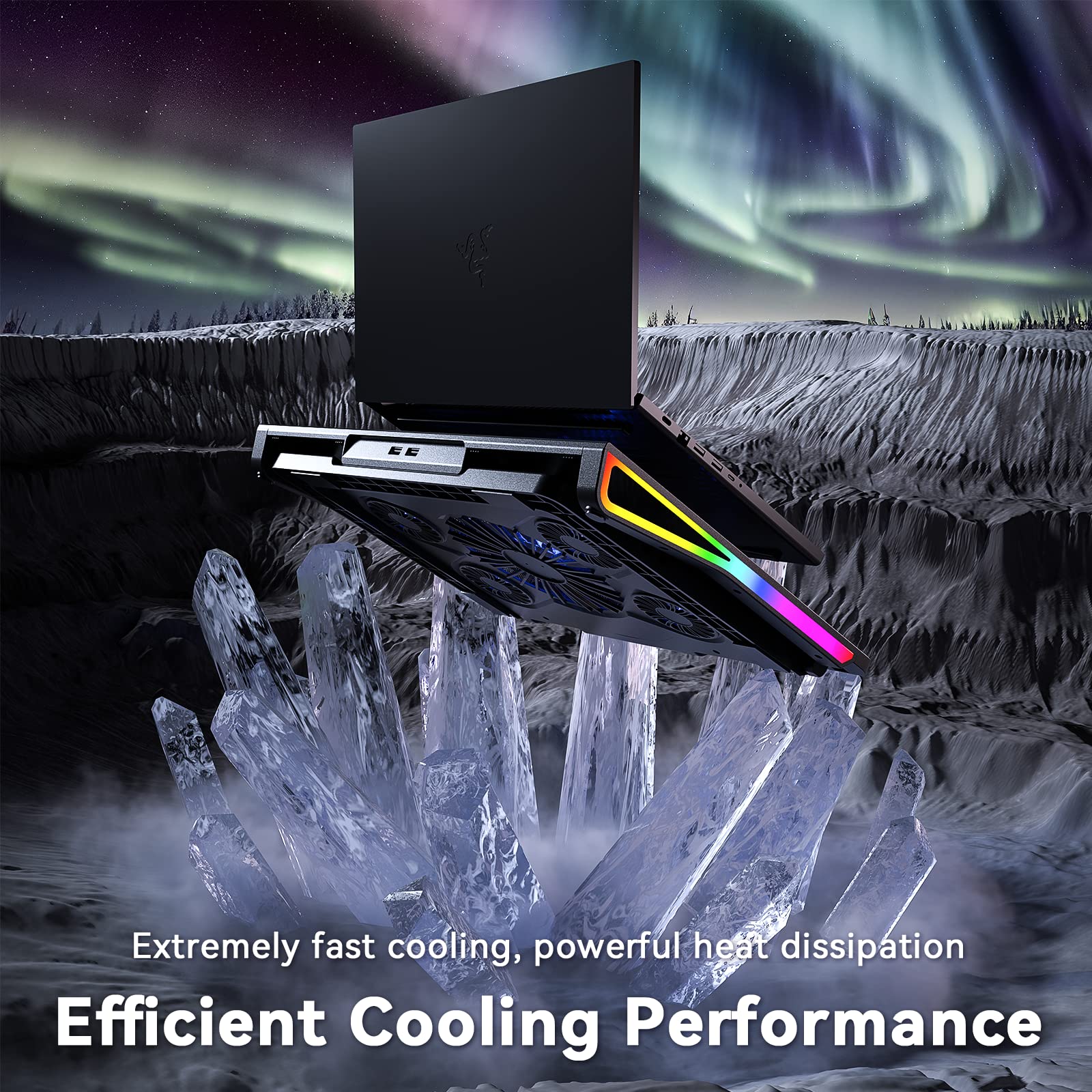 Foto 3 pulgar | Almohadilla de Refrigeración para Portátil Dytole de 15.6 a 17.3 " con 5 Ventiladores - Venta Internacional