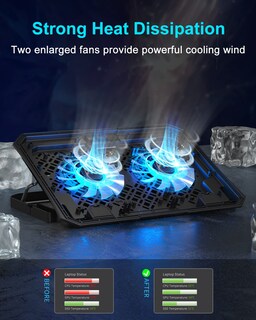 Foto 2 | Almohadilla de Refrigeración para Portátil Kevin S039 con 2 Ventiladores - Venta Internacional