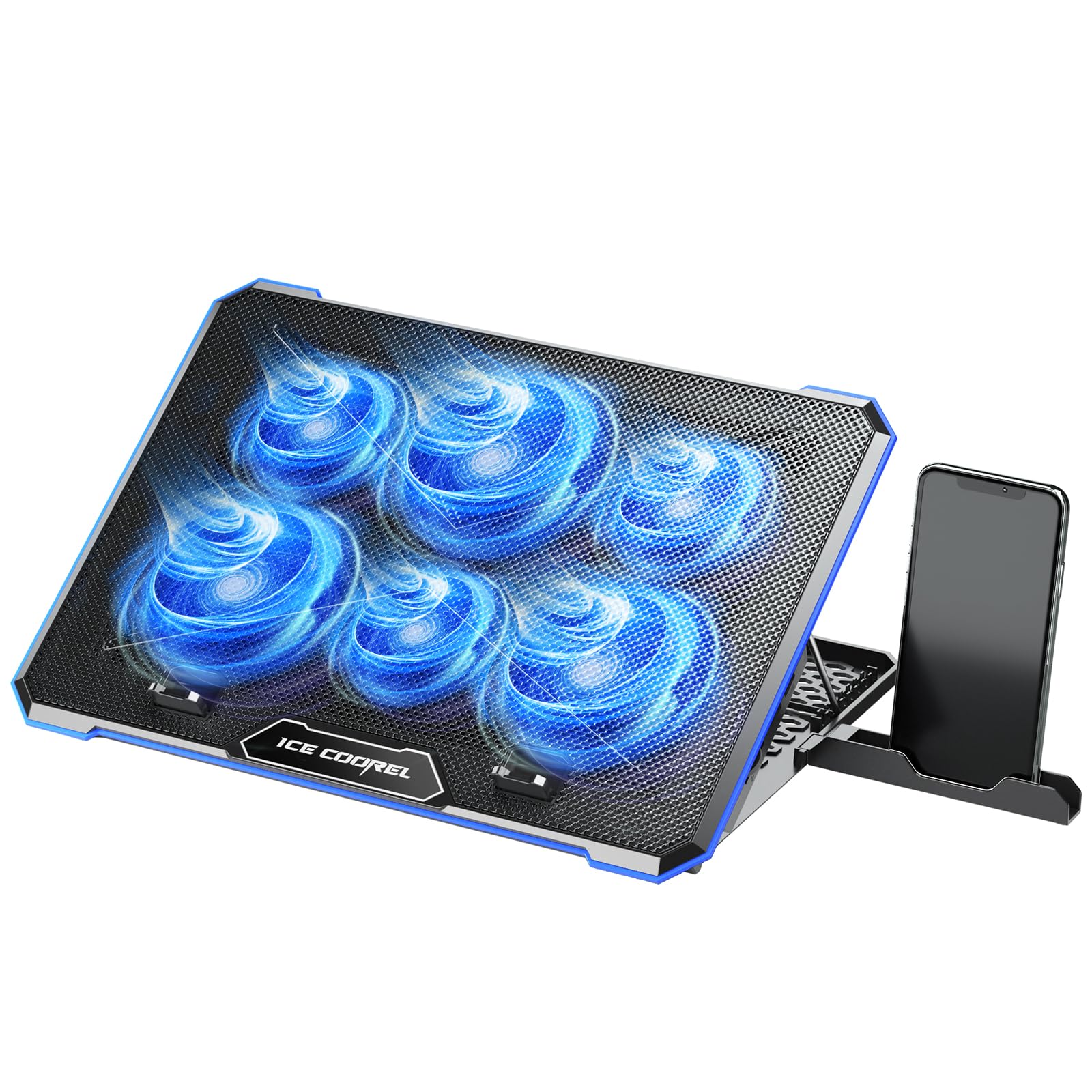 Foto 2 pulgar | Almohadilla de Refrigeración para Portátil con 6 Ventiladores Silenciosos y Altura Ajustable - Venta Internacional