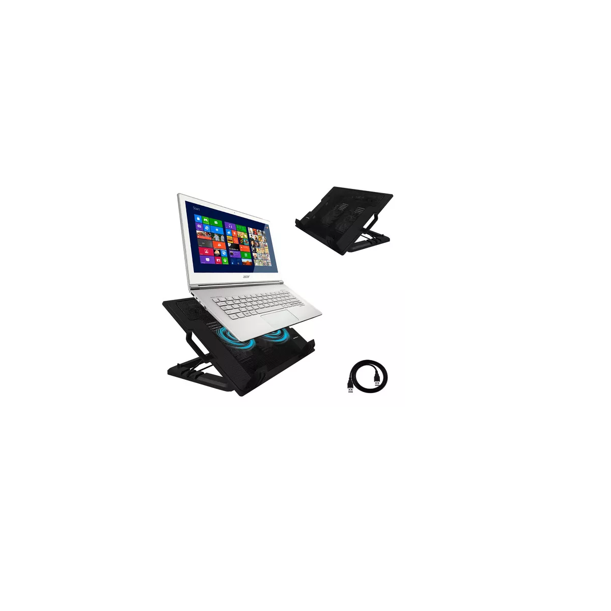 Foto 3 pulgar | Base Enfriadora 2 Ventiladores Laptop 3 Posiciones Xbox Ps3  Eo Safe Imports Esi-14256 Negro