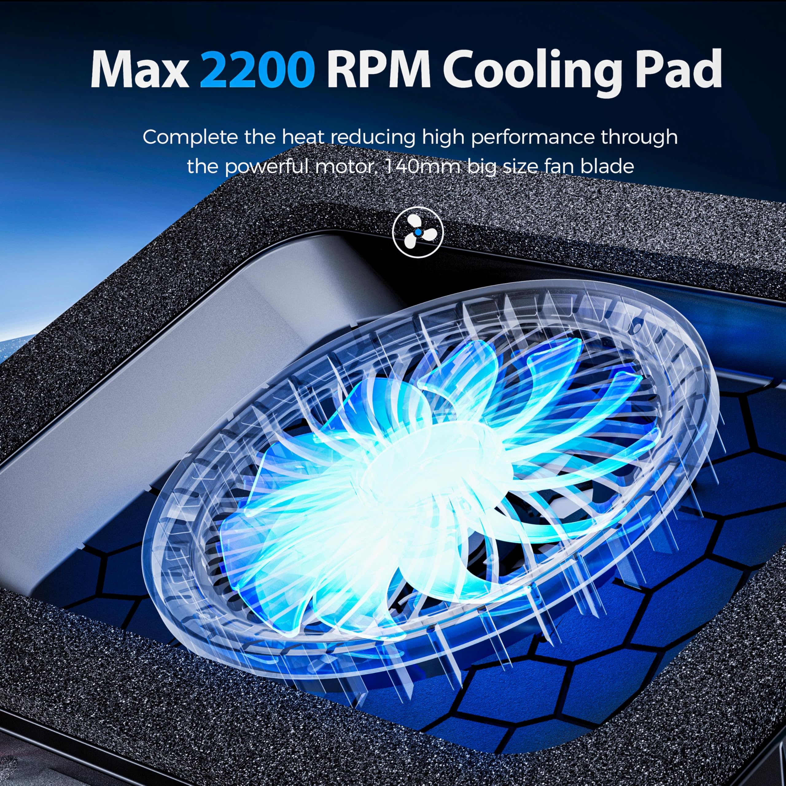 Foto 3 pulgar | Almohadilla De Refrigeración Para Portátil Aicheson Gaming Rgb Con Ventilador De 15 A 19 Pulgadas - Venta Internaciona