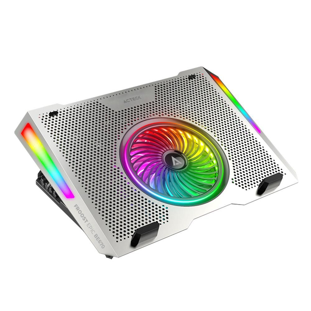 Foto 2 pulgar | Base Enfriadora Acteck Froost Epic Be670 Aluminio + Abs 1x Ventilador 125 Mm + 4x Ventiladores 60 Mm 2x Puertos Usb Rgb