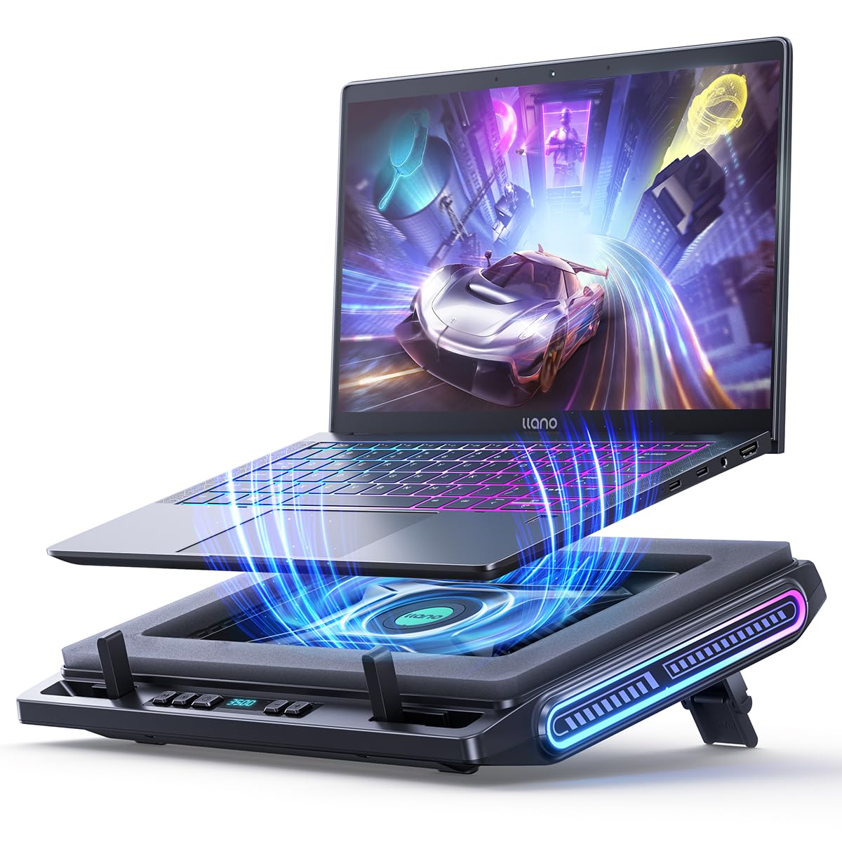 Foto 2 pulgar | Laptop Cooling Pad Llano V10 Para Juegos Con Ventilador De 4,72 Pulgadas, 13-17,3 Pulgadas - Venta Internacional.