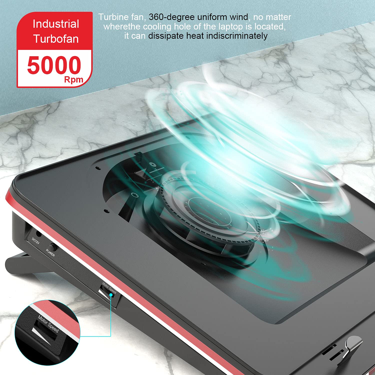 Foto 3 pulgar | Almohadilla de Refrigeración para Portátil Iets Potente Turboventilador de 5000 Rpm - Venta Internacional