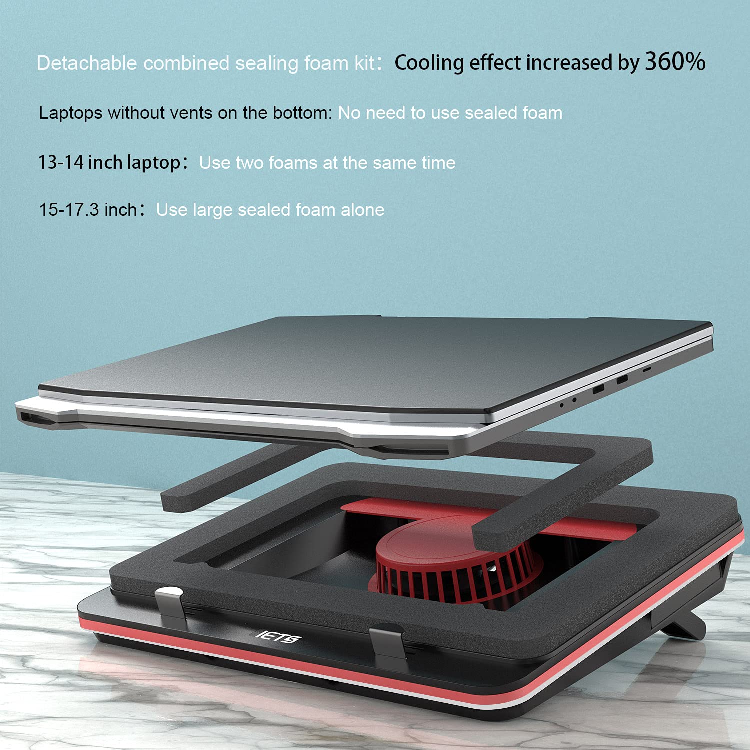 Foto 3 | Base Enfriadora Iets Gt500 de 17.3" para Laptop-Venta Internacional