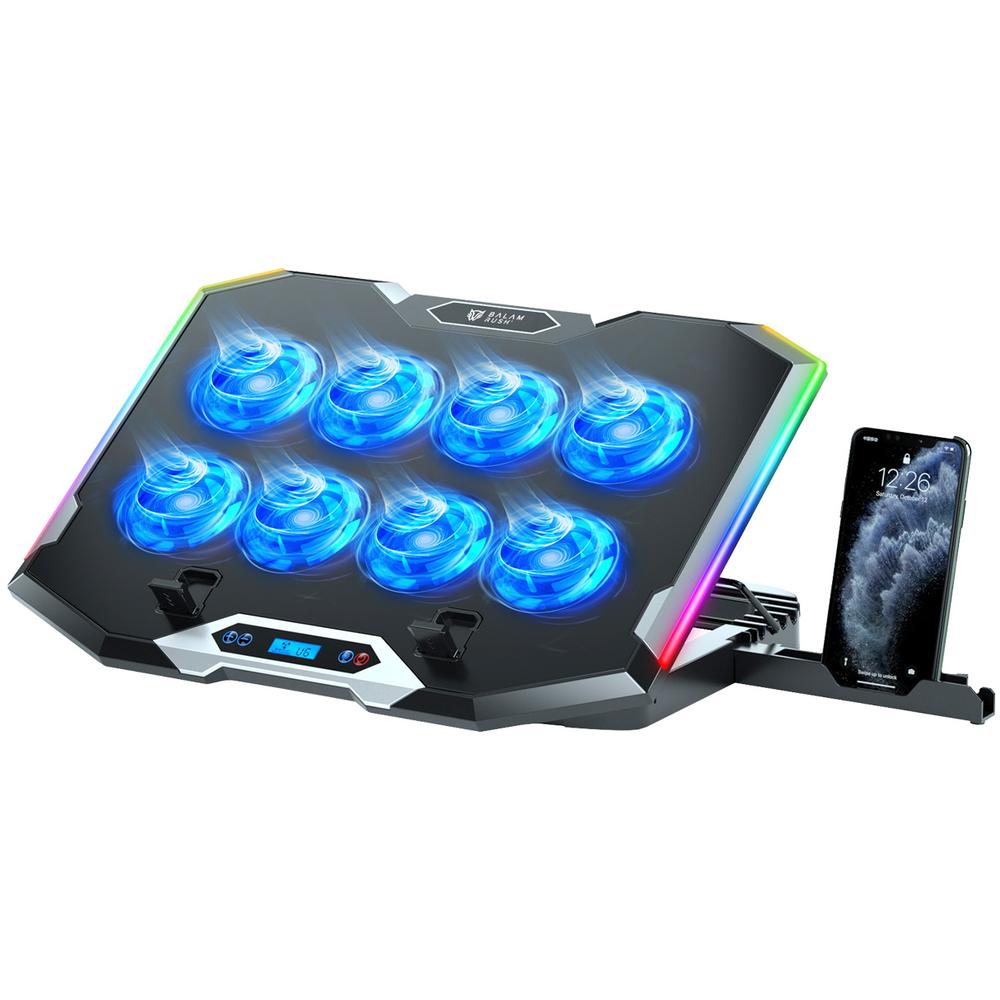 Base Enfriadora Balam Rush Eolox Frost Pro Ef760 Laptop 17 Pulgadas Altura Ajustable 8 Fan 2xusb Led Br-941129