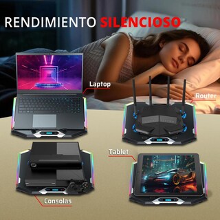 Foto 3 | Base Enfriadora Balam Rush Eolox Frost Pro Ef760 Laptop 17 Pulgadas Altura Ajustable 8 Fan 2xusb Led Br-941129