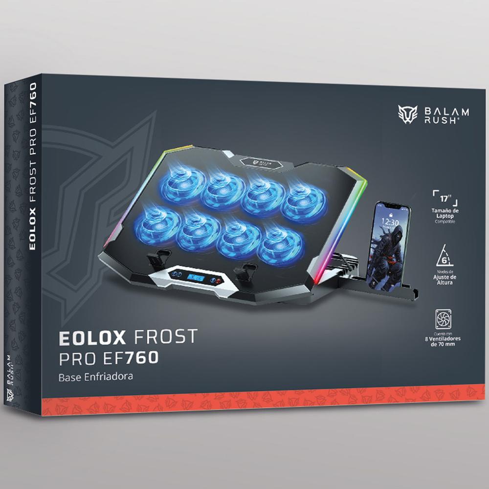 Foto 7 pulgar | Base Enfriadora Balam Rush Eolox Frost Pro Ef760 Laptop 17 Pulgadas Altura Ajustable 8 Fan 2xusb Led Br-941129