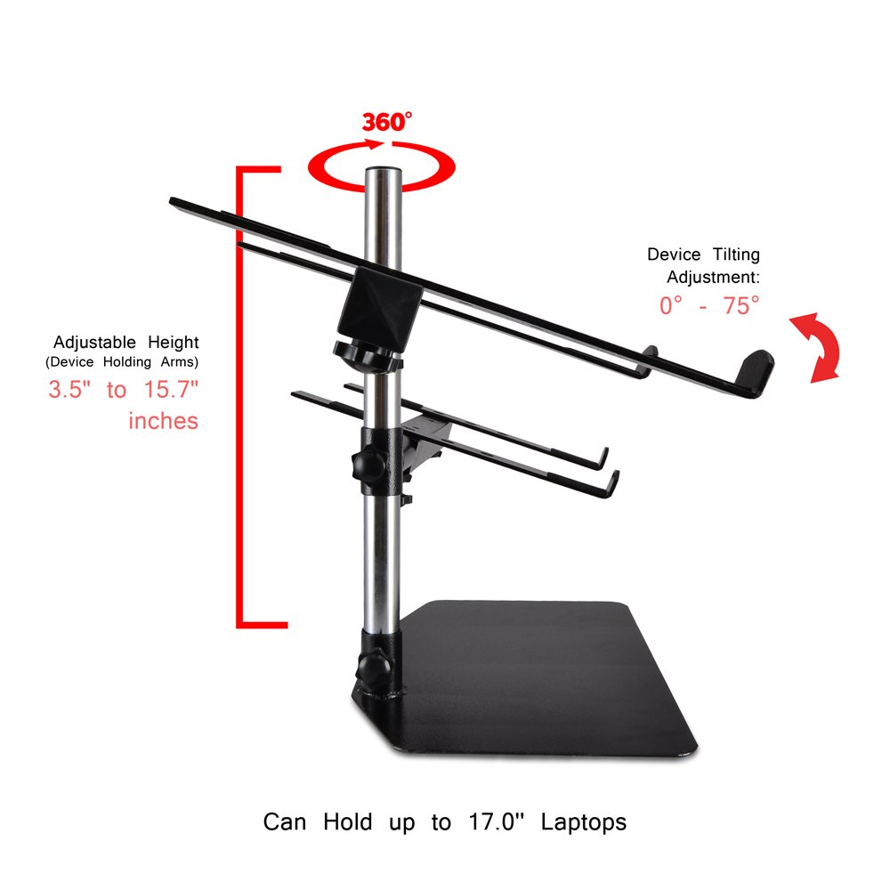 Foto 6 pulgar | Soporte Para Portátil Pyle Plpts45 Portátil Doble Con Altura Ajustable - Venta Internacional.