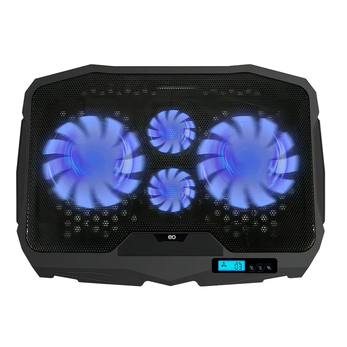 Base Enfriadora Laptop Ajustable 4 Ventiladores, 6 Velocidades Eo Safe Imports Esi-19112 Negro