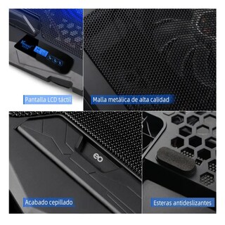 Foto 2 | Base Enfriadora Laptop Ajustable 4 Ventiladores, 6 Velocidades Eo Safe Imports Esi-19112 Negro