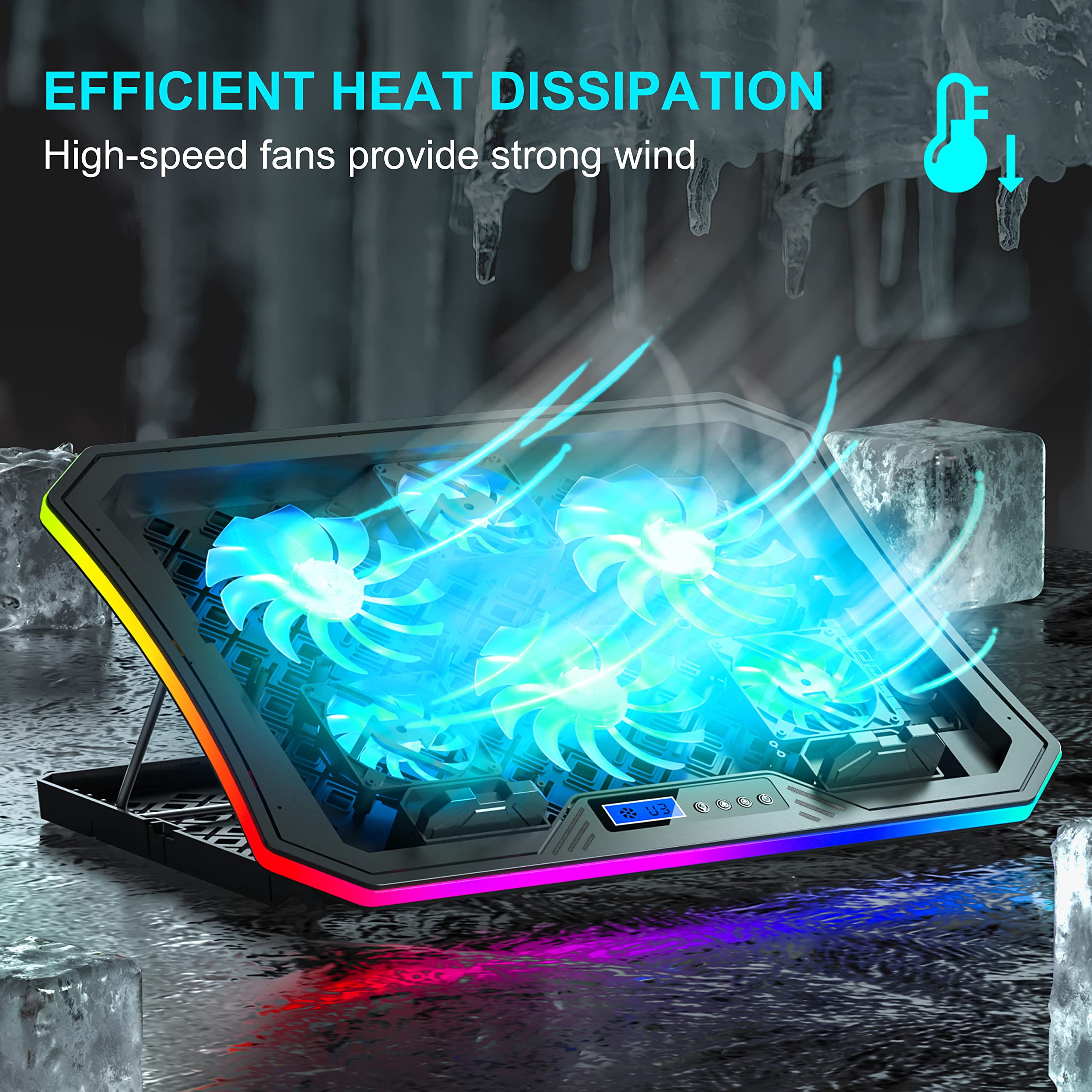Foto 3 pulgar | Almohadilla De Refrigeración Para Portátil Topmate C12 Rgb Gaming Con 6 Ventiladores De 17 3'' - Venta Internacional.