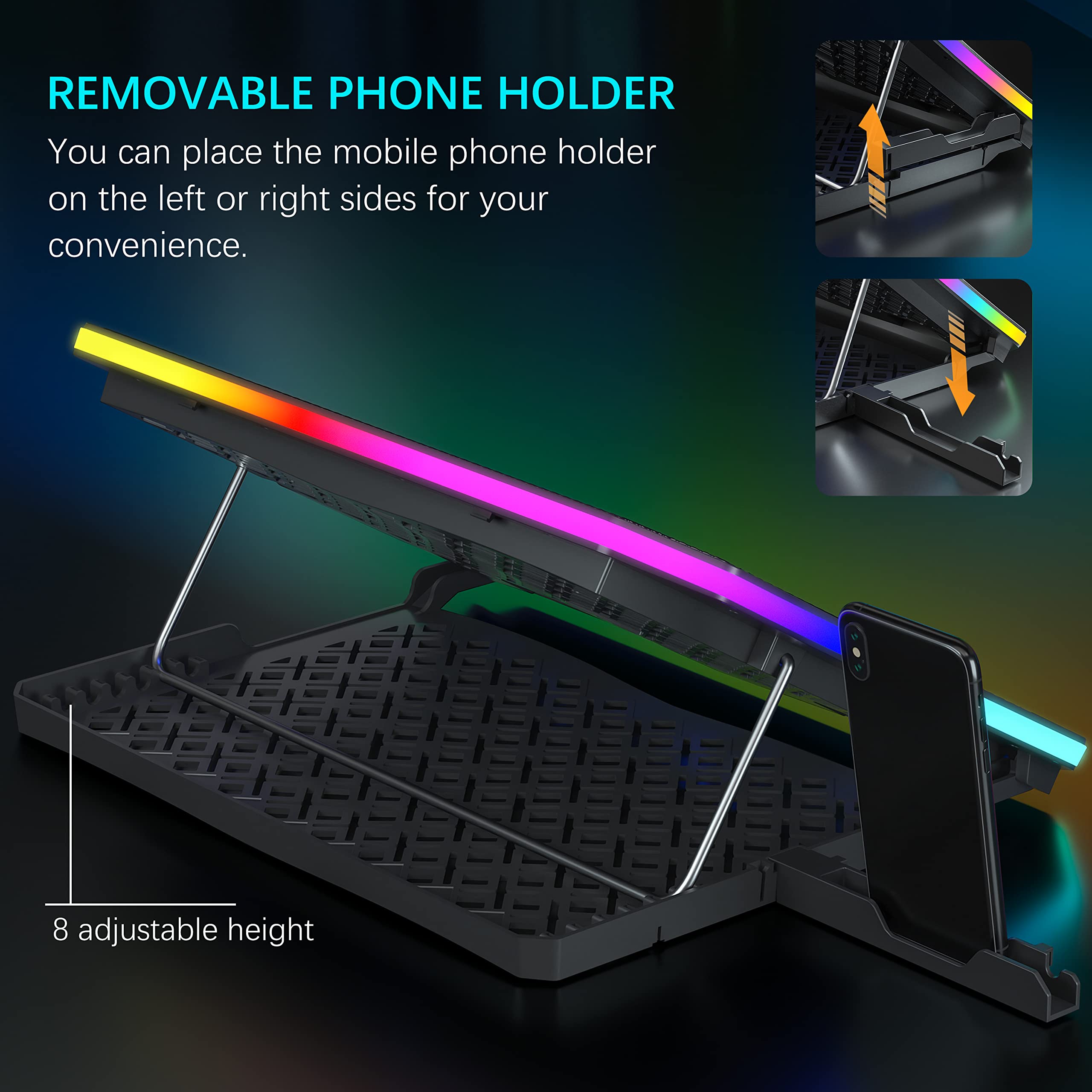 Foto 5 pulgar | Almohadilla De Refrigeración Para Portátil Topmate C12 Rgb Gaming Con 6 Ventiladores De 17 3'' - Venta Internacional.