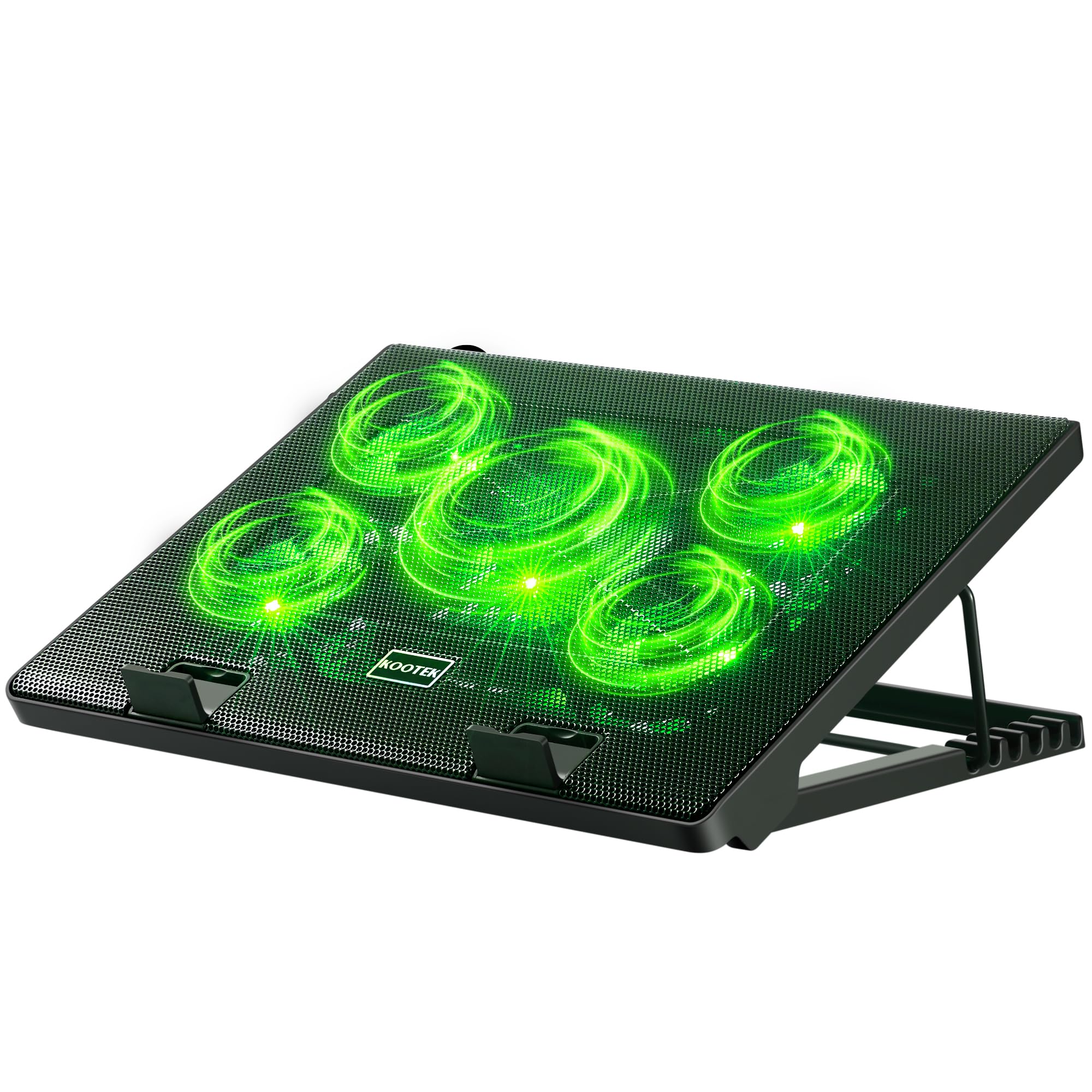 Almohadilla De Refrigeración Kootek Para Portátil De 12 A 17 Pulgadas Con 5 Ventiladores  Color Verde - Venta Inte