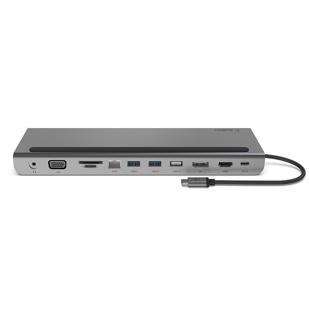 Adaptador Belkin Multipuertos Usb C 11 en 1 Entradas Usb C - Usb A - Vga -  Hdmi - Sd - Gigabit Ethernet Displayp $2,699