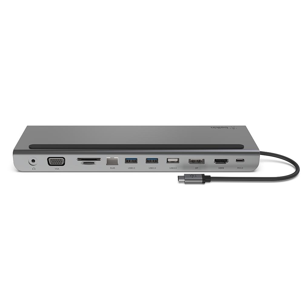 Adaptador Belkin Multipuertos Usb C 11 en 1 Entradas Usb C - Usb A - Vga -  Hdmi - Sd - Gigabit Ethernet Displayp