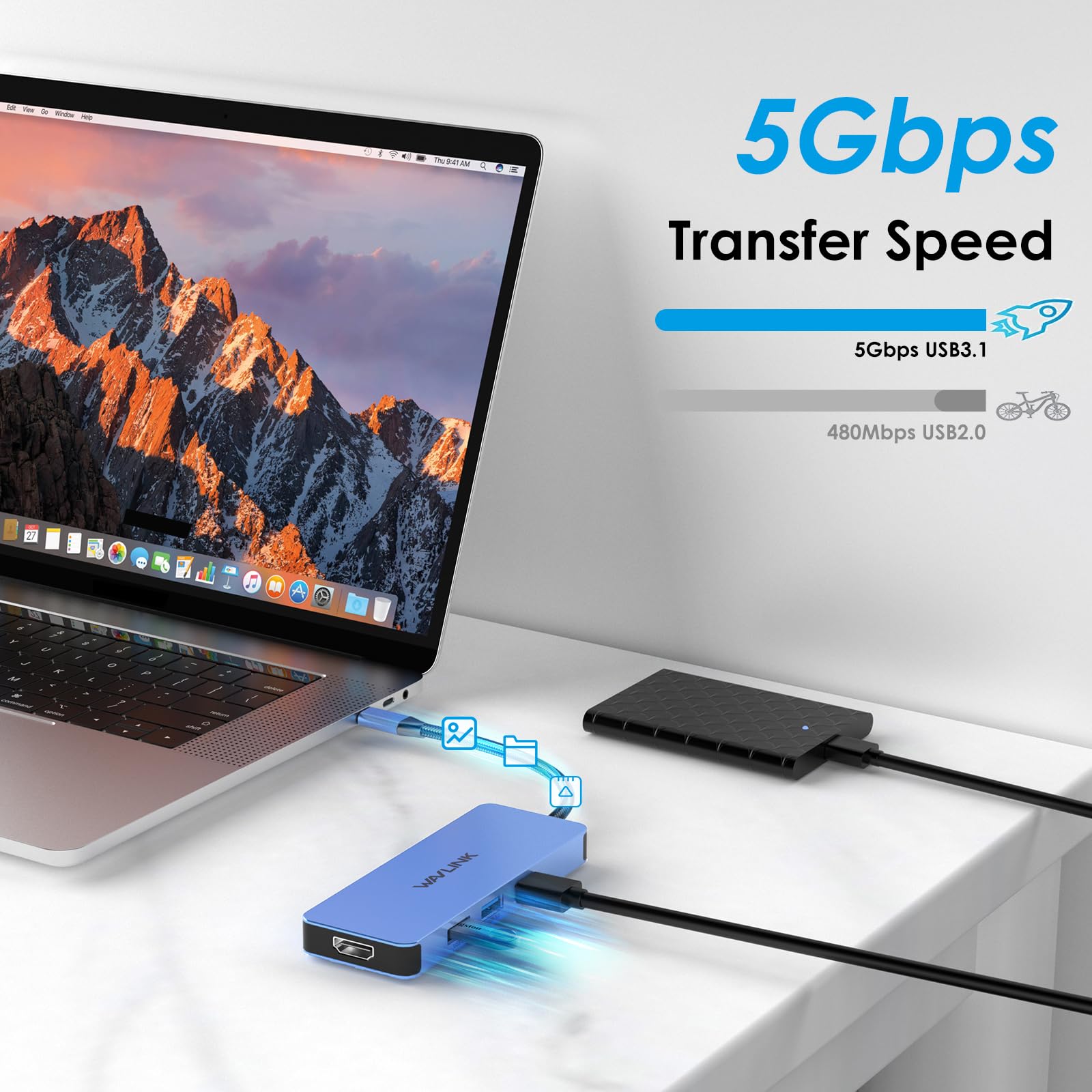 Foto 7 pulgar | Estación de Acoplamiento USB C Wavlink con HDMI 4K y Carga de 100W