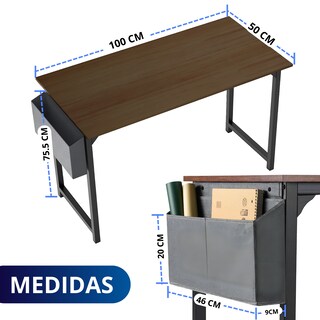 Foto 4 | Escritorio Oficina Para Computadora Ecomlab Minimalista (café)