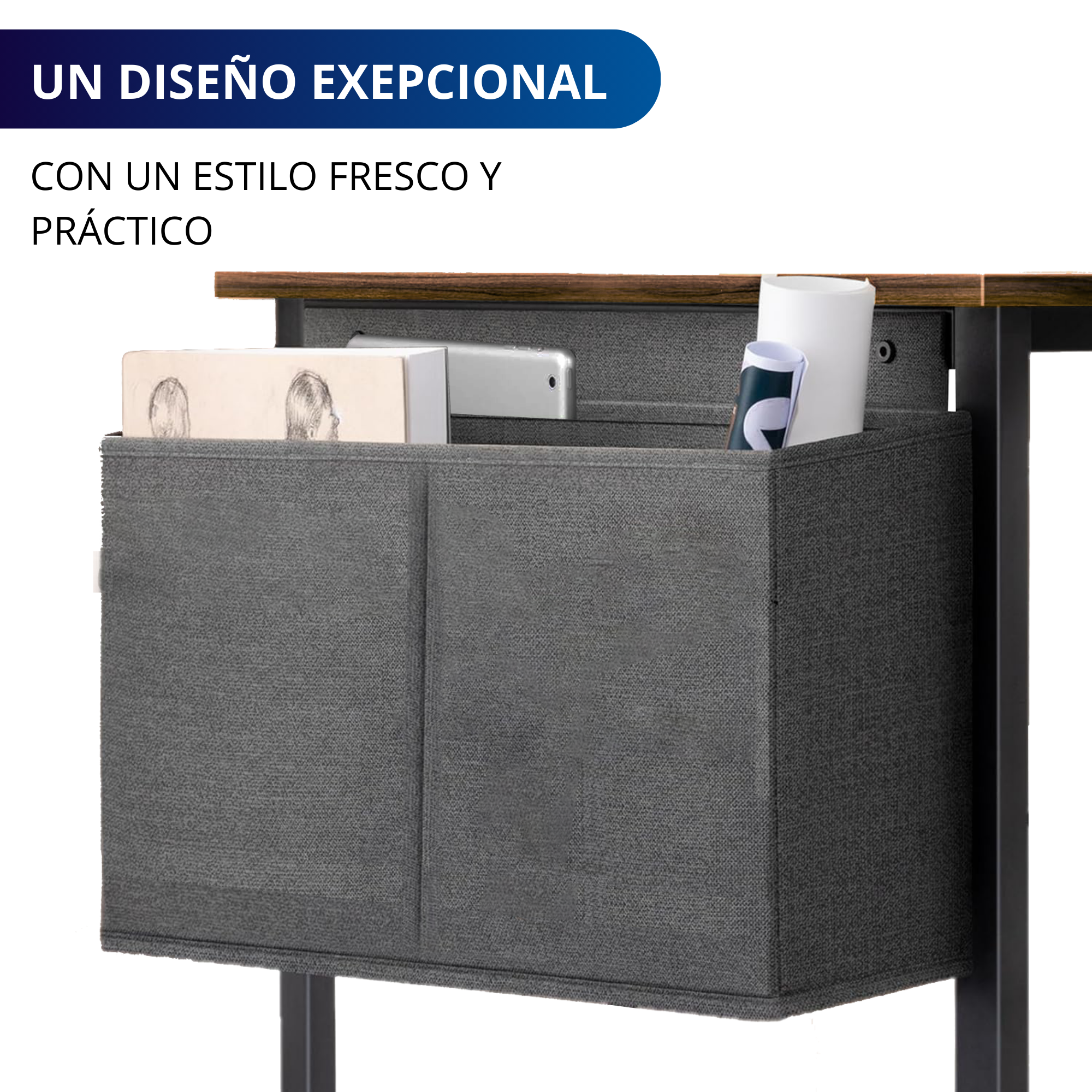 Foto 5 | Escritorio Oficina Para Computadora Ecomlab Minimalista (café)