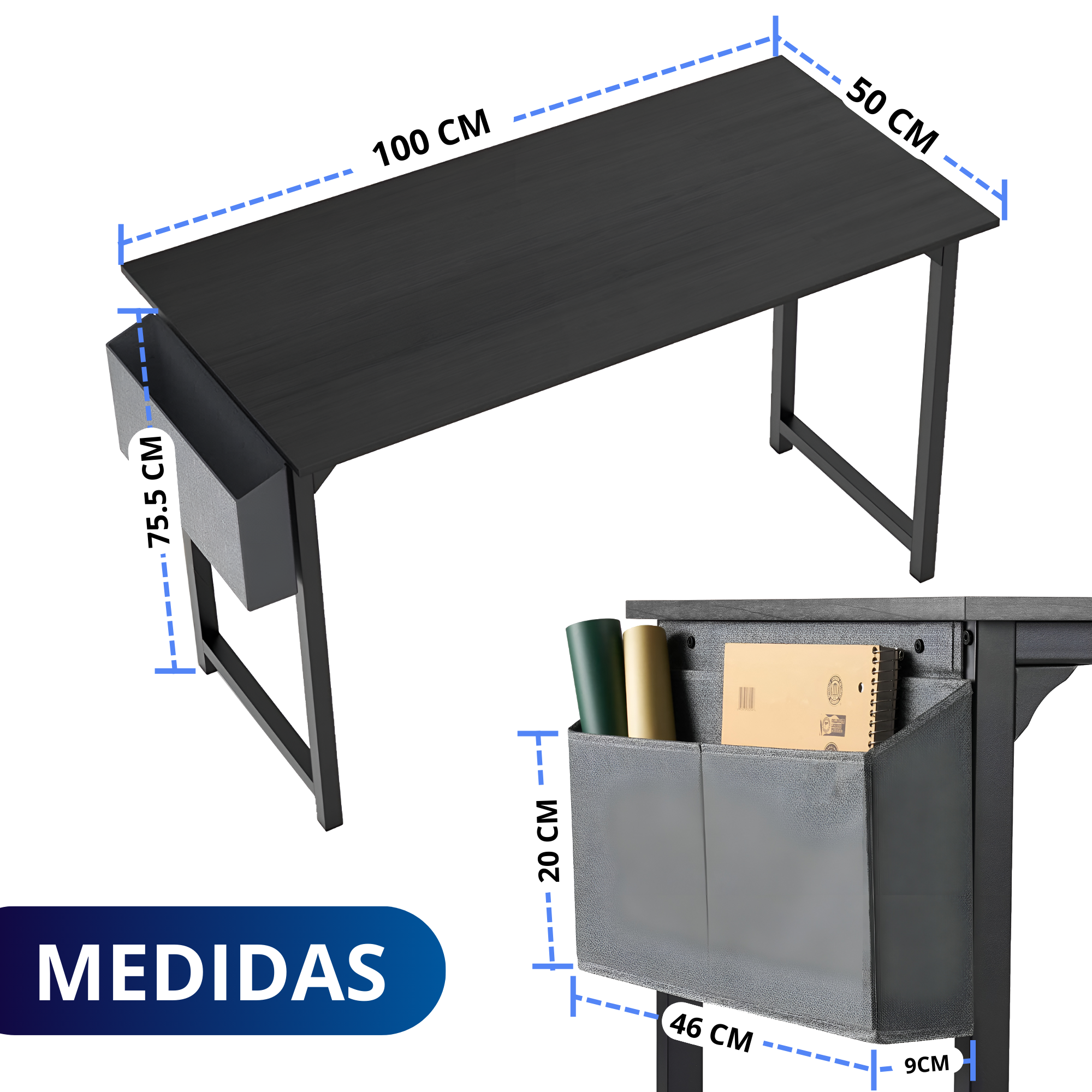 Foto 5 pulgar | Escritorio Oficina Para Computadora Ecomlab Minimalista (negro)