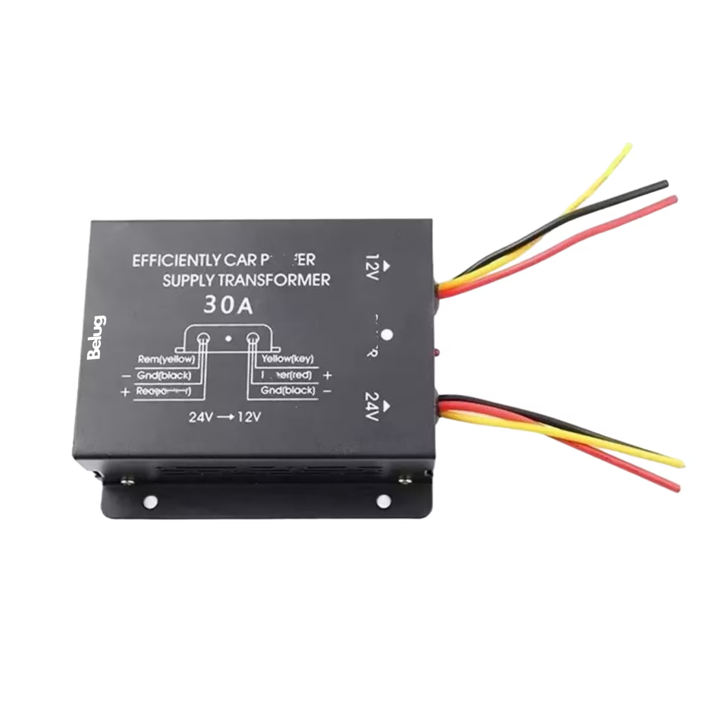 Foto 2 pulgar | Convertidor Inversor De Voltaje De 24 V A 12 V Belug Transformador Negro